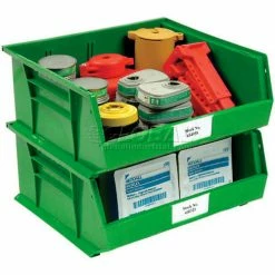 Hot Sale ✨ Plastic Stack & Hang Bin, 16-1/2"W x 10-7/8"D x 5"H, Green - Pkg Qty 6 ⌛ -Containers shop 550114GN 10