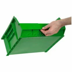 Hot Sale ✨ Plastic Stack & Hang Bin, 16-1/2"W x 10-7/8"D x 5"H, Green - Pkg Qty 6 ⌛ -Containers shop 550114GN 19