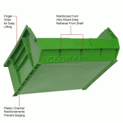 Hot Sale ✨ Plastic Stack & Hang Bin, 16-1/2"W x 10-7/8"D x 5"H, Green - Pkg Qty 6 ⌛ -Containers shop 550114GN 2wco