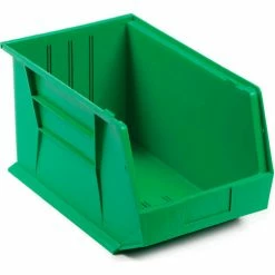 Promo 🔥 Plastic Stack & Hang Bin, 11"W x 16"D x 8"H, Green - Pkg Qty 4 🔥