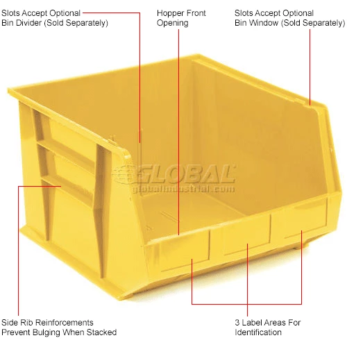 Outlet โญ Global Industrial Plastic Stack & Hang Bin, 16-1/2"W x 18"D x 11"H, Yellow - Pkg Qty 3 ๐ 12 Outlet โญ Global Industrial Plastic Stack & Hang Bin, 16-1/2"W x 18"D x 11"H, Yellow - Pkg Qty 3 ๐ - Image 12