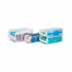Brand new 🥰 Quantum Storage Systems Quantum Plastic Hulk Stacking Bin, 11"W x 24"D x 7"H, Clear - Pkg Qty 4 🎉 -Containers shop 581 01 2