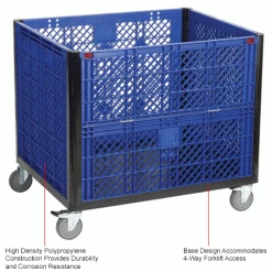 Hot Sale 😍 Global Industrial™ Easy Assembly Vented Wall Container - Drop Gate/Casters 39-1/4x31-1/2x34 OH ✨ -Containers shop 603087DCIN 1wco