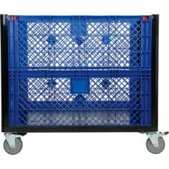 Hot Sale 😍 Global Industrial™ Easy Assembly Vented Wall Container - Drop Gate/Casters 39-1/4x31-1/2x34 OH ✨ -Containers shop 603087DC 03