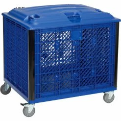 Brand new 🎁 Global Industrial™ Easy Assembly Vented Wall Container - Lid/Casters 39-1/4x31-1/2x34 Overall 🔔