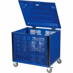 Brand new 🎁 Global Industrial™ Easy Assembly Vented Wall Container - Lid/Casters 39-1/4x31-1/2x34 Overall 🔔 -Containers shop 603087P 10