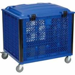Brand new 🎁 Global Industrial™ Easy Assembly Vented Wall Container - Lid/Casters 39-1/4x31-1/2x34 Overall 🔔 -Containers shop 603087P 11
