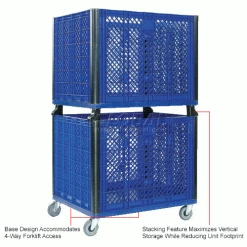 Brand new 🎁 Global Industrial™ Easy Assembly Vented Wall Container - Lid/Casters 39-1/4x31-1/2x34 Overall 🔔 -Containers shop 603087P 2wco 1