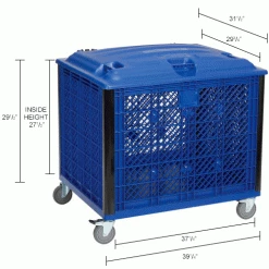 Brand new 🎁 Global Industrial™ Easy Assembly Vented Wall Container - Lid/Casters 39-1/4x31-1/2x34 Overall 🔔 -Containers shop 603087P dim