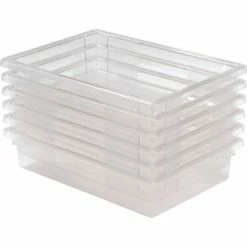 Wholesale 🧨 Rubbermaid 3308-00 Clear Plastic Box 8.5 Gallon 18 x 26 x 6 - Pkg Qty 6 🔥 -Containers shop 652453CL 07