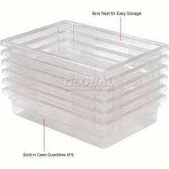 Wholesale 🧨 Rubbermaid 3308-00 Clear Plastic Box 8.5 Gallon 18 x 26 x 6 - Pkg Qty 6 🔥 -Containers shop 652453CL 3wco
