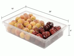 Wholesale 🧨 Rubbermaid 3308-00 Clear Plastic Box 8.5 Gallon 18 x 26 x 6 - Pkg Qty 6 🔥 -Containers shop 652453CL dim