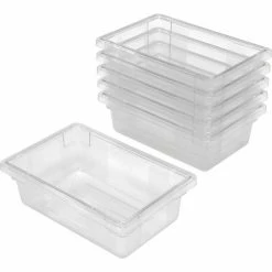 Best Pirce 👍 Rubbermaid 3309-00 Clear Plastic Box 3.5 Gallon 18 x12 x 6 - Pkg Qty 6 🎉 -Containers shop 652457CL 02