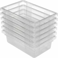 Best Pirce 👍 Rubbermaid 3309-00 Clear Plastic Box 3.5 Gallon 18 x12 x 6 - Pkg Qty 6 🎉 -Containers shop 652457CL 06