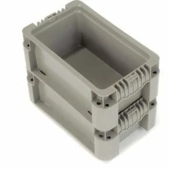Promo 🤩 Global Industrial™ Stackable Straight Wall Container, Solid, 12"Lx7-3/8"Wx5"H, Gray 🧨 -Containers shop 652740 02