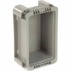 Promo 🤩 Global Industrial™ Stackable Straight Wall Container, Solid, 12"Lx7-3/8"Wx5"H, Gray 🧨 -Containers shop 652740 07