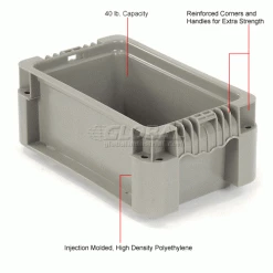 Promo 🤩 Global Industrial™ Stackable Straight Wall Container, Solid, 12"Lx7-3/8"Wx5"H, Gray 🧨 -Containers shop 652740 1wco