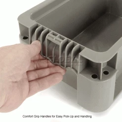 Promo 🤩 Global Industrial™ Stackable Straight Wall Container, Solid, 12"Lx7-3/8"Wx5"H, Gray 🧨 -Containers shop 652740 2wco