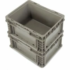 Best Sale 🎉 Global Industrial™ Stackable Straight Wall Container, Solid, 12"Lx15"Wx7-1/2"H, Gray 🥰 -Containers shop 652742 01