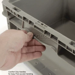 Best Sale 🎉 Global Industrial™ Stackable Straight Wall Container, Solid, 12"Lx15"Wx7-1/2"H, Gray 🥰 -Containers shop 652742 2wco