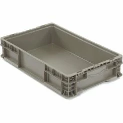 Flash Sale 🔔 Global Industrial™ Stackable Straight Wall Container, Solid, 24"Lx15"Wx5"H, Gray ✔️
