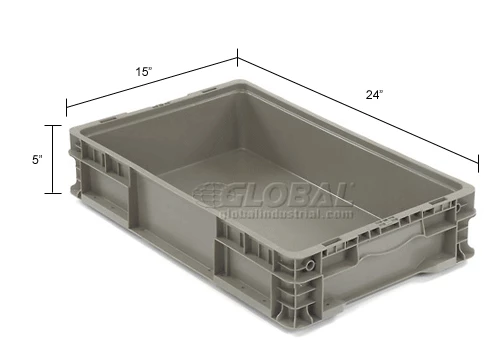 Flash Sale 🔔 Global Industrial Stackable Straight Wall Container, Solid, 24"Lx15"Wx5"H, Gray ✔️ 11 Flash Sale 🔔 Global Industrial Stackable Straight Wall Container, Solid, 24"Lx15"Wx5"H, Gray ✔️ - Image 11