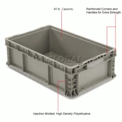 Best reviews of ⭐ Global Industrial™ Stackable Straight Wall Container, Solid, 24"Lx15"Wx7-1/2"H, Gray 🛒 -Containers shop 652745 1wco 1