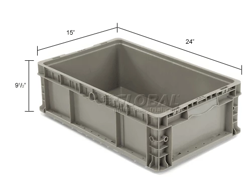 Cheapest 👏 Global Industrial Stackable Straight Wall Container, Solid, 24"Lx15"Wx9-1/2"H, Gray 💯 14 Cheapest 👏 Global Industrial Stackable Straight Wall Container, Solid, 24"Lx15"Wx9-1/2"H, Gray 💯 - Image 14