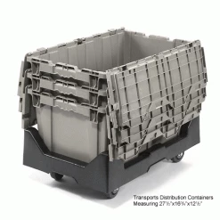 New 👍 Attached Lid Shipping Container 27-3/16 x 16-5/8 x 12-1/2 Gray with Dolly Combo ⭐ 56 New 👍 Attached Lid Shipping Container 27-3/16 x 16-5/8 x 12-1/2 Gray with Dolly Combo ⭐ -Containers shop 652754 3wco 2