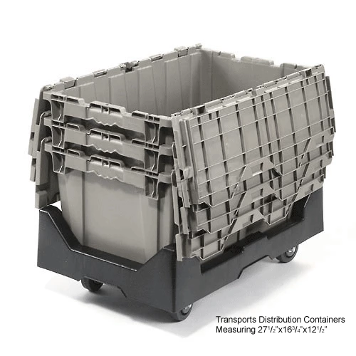 New 👍 Attached Lid Shipping Container 27-3/16 x 16-5/8 x 12-1/2 Gray with Dolly Combo ⭐ 27 New 👍 Attached Lid Shipping Container 27-3/16 x 16-5/8 x 12-1/2 Gray with Dolly Combo ⭐ - Image 27