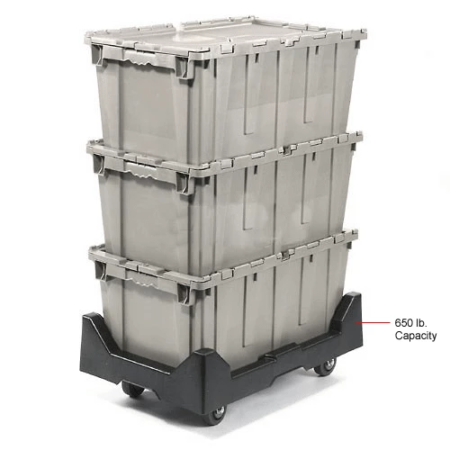 New 👍 Attached Lid Shipping Container 27-3/16 x 16-5/8 x 12-1/2 Gray with Dolly Combo ⭐ 28 New 👍 Attached Lid Shipping Container 27-3/16 x 16-5/8 x 12-1/2 Gray with Dolly Combo ⭐ - Image 28