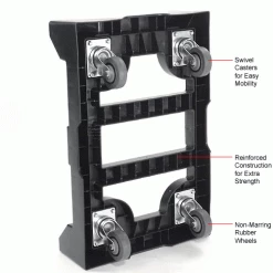 Discount 🎁 Attached Lid Shipping Container 27-3/16 x 16-5/8 x 12-1/2 Blue with Dolly Combo 😉 -Containers shop 652754 5wco