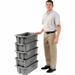 Buy 🎉 LEWISBins SN2414-8 Polyethylene Container 24"L x 14"W x 8"H, Gray - Pkg Qty 5 😉 -Containers shop 652907GY 06