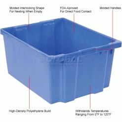 Wholesale 😀 LEWISBins SN3024-15 Polyethylene Container 30"L x 24"W x 15"H, Blue 😍 -Containers shop 652910BL 1wco
