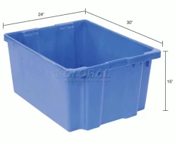 Wholesale 😀 LEWISBins SN3024-15 Polyethylene Container 30"L x 24"W x 15"H, Blue 😍 -Containers shop 652910BL dim