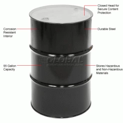 Best reviews of ✔️ Global Industrial™ Carbon Steel Drum 55 Gallon Closed Head 🥰 -Containers shop 657107 1wco