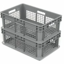 Best Sale ⭐ Global Industrial™ Mesh Straight Wall Container, 23-3/4"Lx15-3/4"Wx8-1/4"H, Gray - Pkg Qty 4 🔥 -Containers shop 662112
