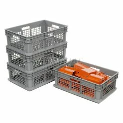 Best Sale ⭐ Global Industrial™ Mesh Straight Wall Container, 23-3/4"Lx15-3/4"Wx8-1/4"H, Gray - Pkg Qty 4 🔥 -Containers shop 662112 04