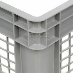 Best Sale ⭐ Global Industrial™ Mesh Straight Wall Container, 23-3/4"Lx15-3/4"Wx8-1/4"H, Gray - Pkg Qty 4 🔥 -Containers shop 662112 06