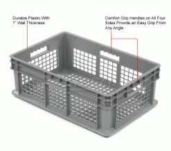 Best Sale ⭐ Global Industrial™ Mesh Straight Wall Container, 23-3/4"Lx15-3/4"Wx8-1/4"H, Gray - Pkg Qty 4 🔥 -Containers shop 662112 1wco