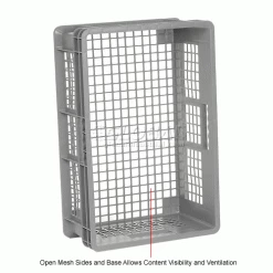 Best Sale ⭐ Global Industrial™ Mesh Straight Wall Container, 23-3/4"Lx15-3/4"Wx8-1/4"H, Gray - Pkg Qty 4 🔥 -Containers shop 662112 3wco