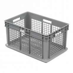 Promo 🎁 Global Industrial™ Mesh Straight Wall Container, 23-3/4"Lx15-3/4"Wx12-1/4"H, Gray - Pkg Qty 3 ✔️