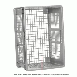 Promo 🎁 Global Industrial™ Mesh Straight Wall Container, 23-3/4"Lx15-3/4"Wx12-1/4"H, Gray - Pkg Qty 3 ✔️ -Containers shop 662113 3wco