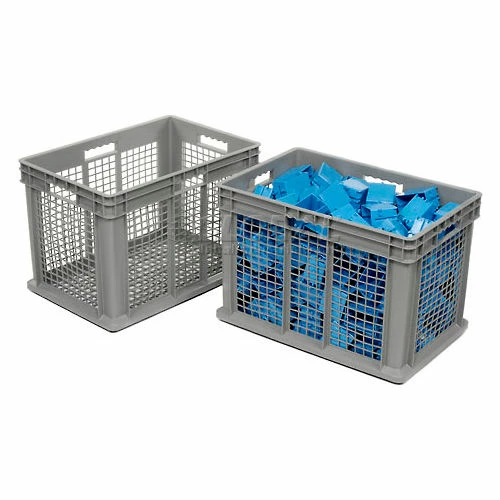 Outlet 😍 Global Industrial Mesh Straight Wall Container, 23-3/4"Lx15-3/4"Wx16-1/8"H, Gray - Pkg Qty 2 👍 6 Outlet 😍 Global Industrial Mesh Straight Wall Container, 23-3/4"Lx15-3/4"Wx16-1/8"H, Gray - Pkg Qty 2 👍 - Image 6