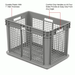 Outlet 😍 Global Industrial Mesh Straight Wall Container, 23-3/4"Lx15-3/4"Wx16-1/8"H, Gray - Pkg Qty 2 👍 24 Outlet 😍 Global Industrial Mesh Straight Wall Container, 23-3/4"Lx15-3/4"Wx16-1/8"H, Gray - Pkg Qty 2 👍 -Containers shop 662114 1wco