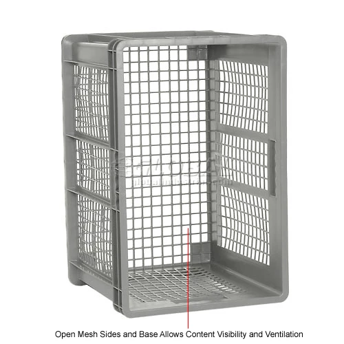Outlet 😍 Global Industrial Mesh Straight Wall Container, 23-3/4"Lx15-3/4"Wx16-1/8"H, Gray - Pkg Qty 2 👍 12 Outlet 😍 Global Industrial Mesh Straight Wall Container, 23-3/4"Lx15-3/4"Wx16-1/8"H, Gray - Pkg Qty 2 👍 - Image 12