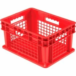 Buy โจ Global Industrial Mesh Straight Wall Container, Solid Base, 15-3/4"Lx11-3/4"Wx8-1/4"H, Red - Pkg Qty 12 ๐
