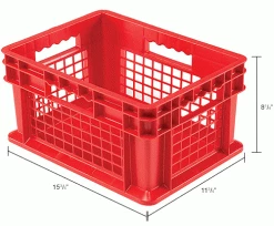Buy ✨ Global Industrial Mesh Straight Wall Container, Solid Base, 15-3/4"Lx11-3/4"Wx8-1/4"H, Red - Pkg Qty 12 👍 13 Buy ✨ Global Industrial Mesh Straight Wall Container, Solid Base, 15-3/4"Lx11-3/4"Wx8-1/4"H, Red - Pkg Qty 12 👍 -Containers shop 662119RDIN dim