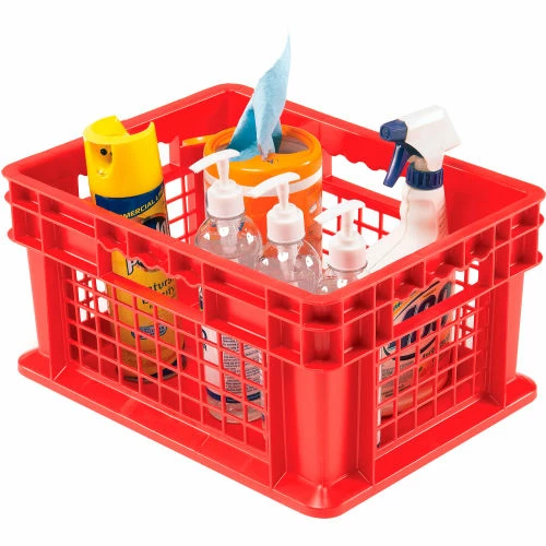 Buy ✨ Global Industrial Mesh Straight Wall Container, Solid Base, 15-3/4"Lx11-3/4"Wx8-1/4"H, Red - Pkg Qty 12 👍 2 Buy ✨ Global Industrial Mesh Straight Wall Container, Solid Base, 15-3/4"Lx11-3/4"Wx8-1/4"H, Red - Pkg Qty 12 👍 - Image 2