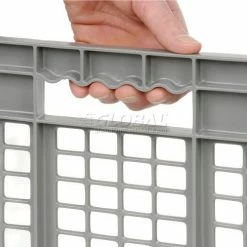 Best deal 🔥 Global Industrial Mesh Straight Wall Container, Solid Base, 23-3/4"Lx15-3/4"Wx12-1/4"H, Gray - Pkg Qty 3 🤩 -Containers shop 662121 05